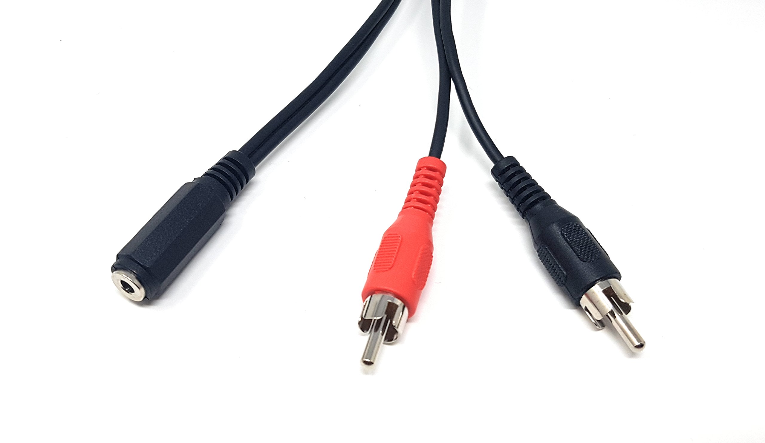 Maincore 2m Twin 2 x RCA Phono Plugs to 3.5mm Female Socket Audio Adapter Lead for Headphones, Speakers, Amplifier, HiFi & Home Entertainment (Available in 0.5m & 2m)