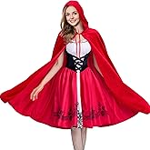 SHEJIZE Women’s Gothic Red Riding Hood Costume Halloween Cape for Girls Little Red Riding Hood Costume Dress