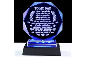 YWHL Birthday Gifts for Dad from Daughter Son, Father's Day Gifts for Dad Who Wants Nothing, Laser Engraving Glass Meaningful To My Dad Gifts, Best Presents for Dad on Christmas