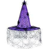 Ankelesz Witch Hat, Wizard Hat with Mesh for Women, Funny Cosplay Accessories for Halloween Costume Party
