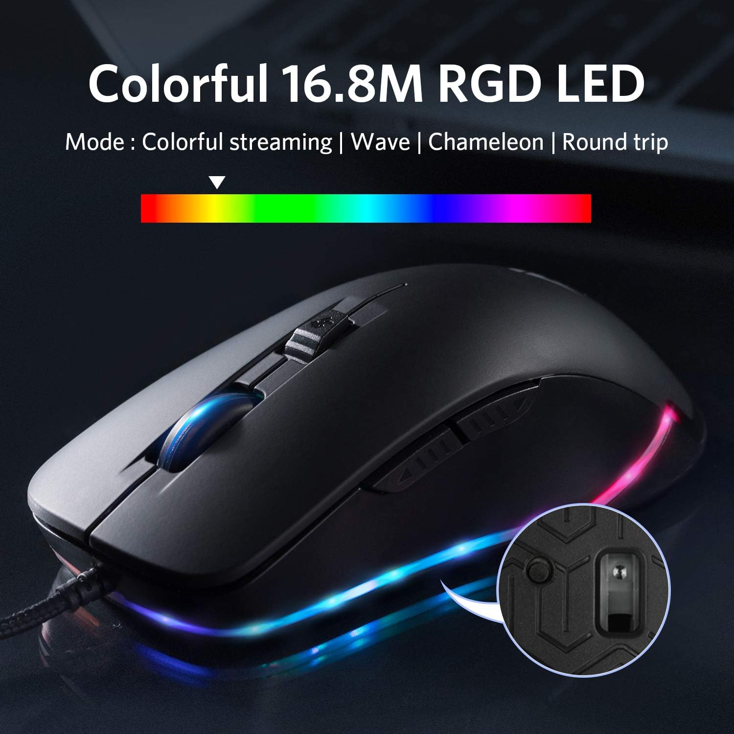 ABKONCORE AM8 Gaming Mouse [3200 DPI], Programmable Mouse, Wired Ergonomic USB Computer Mouse for PC, Laptop, Mac (AM8): Computers & Accessories