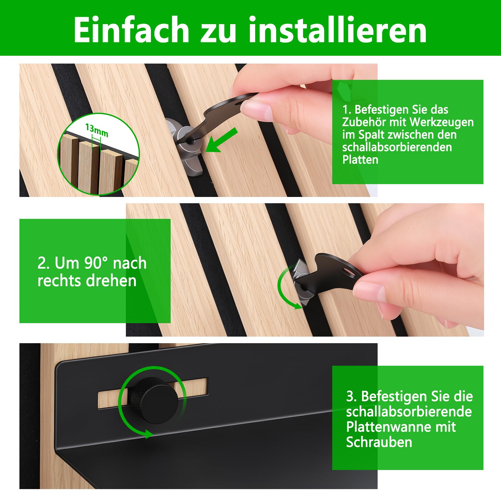 Hysagtek Regal für Akustikpaneel - 1 Stück Metall Zubehör Akustikpaneele Ohne Bohren, Schwarze Schweberegal für Wohnzimmer Schlafzimmer, Büro (30 * 10 cm) 6