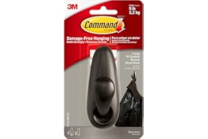 Command Large Forever Classic Metal Hook, Oil Rubbed Bronze, 1 Hook 2 Strips