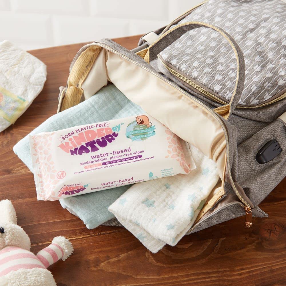 Kinder by Nature Water-Based Baby Wipes - 56 Count (Case of 12 packs)