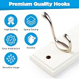 GlazieVault Coat Hooks Wall Mounted 2 Pack MDF Board Nickel Heavy Duty view 4