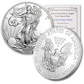 1986-2021 1 oz American Silver Eagle Coin (Type 1) $1 Seller BU | Random Year - Brilliant Uncirculated with Certificate of Authenticity