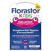 Florastor Kids Dual Action Probiotic Supplement, Strengthens Kids' Digestive & Immune Health, 20 Easy-to Mix Powder Sticks, Packaging May Vary
