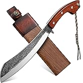 Golden Bird Parang Machete Knife - 9.5 Inch Heavy Duty Machete for Cutting Trees,Bushcraft,Survival,Outdoor Hunting and Camping - Full Tang with Wooden Sheath - Yard Work Tool, for Men