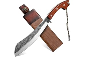 Golden Bird Parang Machete Knife - 9.5 Inch Heavy Duty Machete for Cutting Trees,Bushcraft,Survival,Outdoor Hunting and Camping - Full Tang with Wooden Sheath - Yard Work Tool, for Men