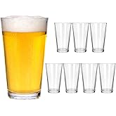 CUCUMI 8pcs 16oz Beer Pint Glasses, Drinking Glasses Set of 8 Highball Glasses Water Cups for Cold Beverages