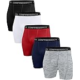 Holure Men's Performance Compression Shorts Athletic Workout Running Underwear (3 or 5 Pack)