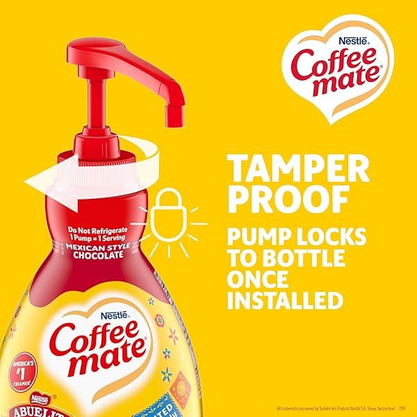 COFFEE MATE ABUELITA MEXICAN STYLE CHOCOLATE FLAVORED LIQUID CREAMER CONCENTRATE, 1.5 LITER PUMP BOTTLE