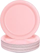 PARTY GO 50 Pink 9 Inch Paper Plates Disposable Party Supplies view 1