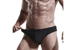 AIMPACT Mens Vintage Swim Briefs Sexy Bikini Swimwear Quick Dry Retro Swimsuit with Drawstring