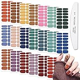 WOKOTO 20 Sheets Solid Color Nail Polish Strips