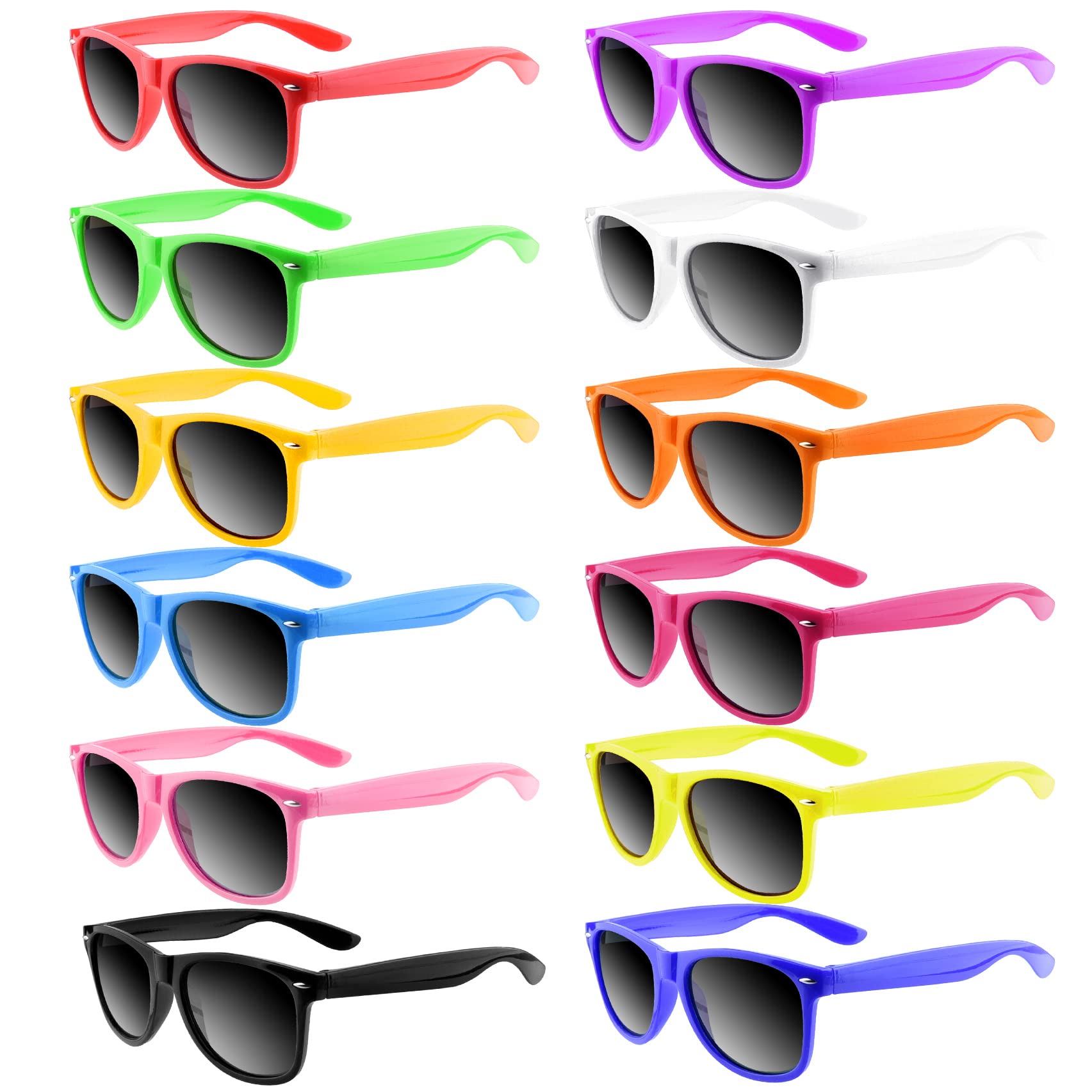 TUPARKA 12 Pack Sunglasses Neon Colors Sunglasses Party Favors Goody Bag Fillers Bulk for Birthday Party Beach Pool Party, 12 Colors