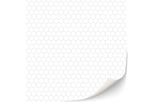 TEXTURKONTOR 3 Sheets Self-Adhesive Wall Tiles for Bathroom, Kitchen, Metro, Dollhouse Scale 1:12 (White Hexagon Small)