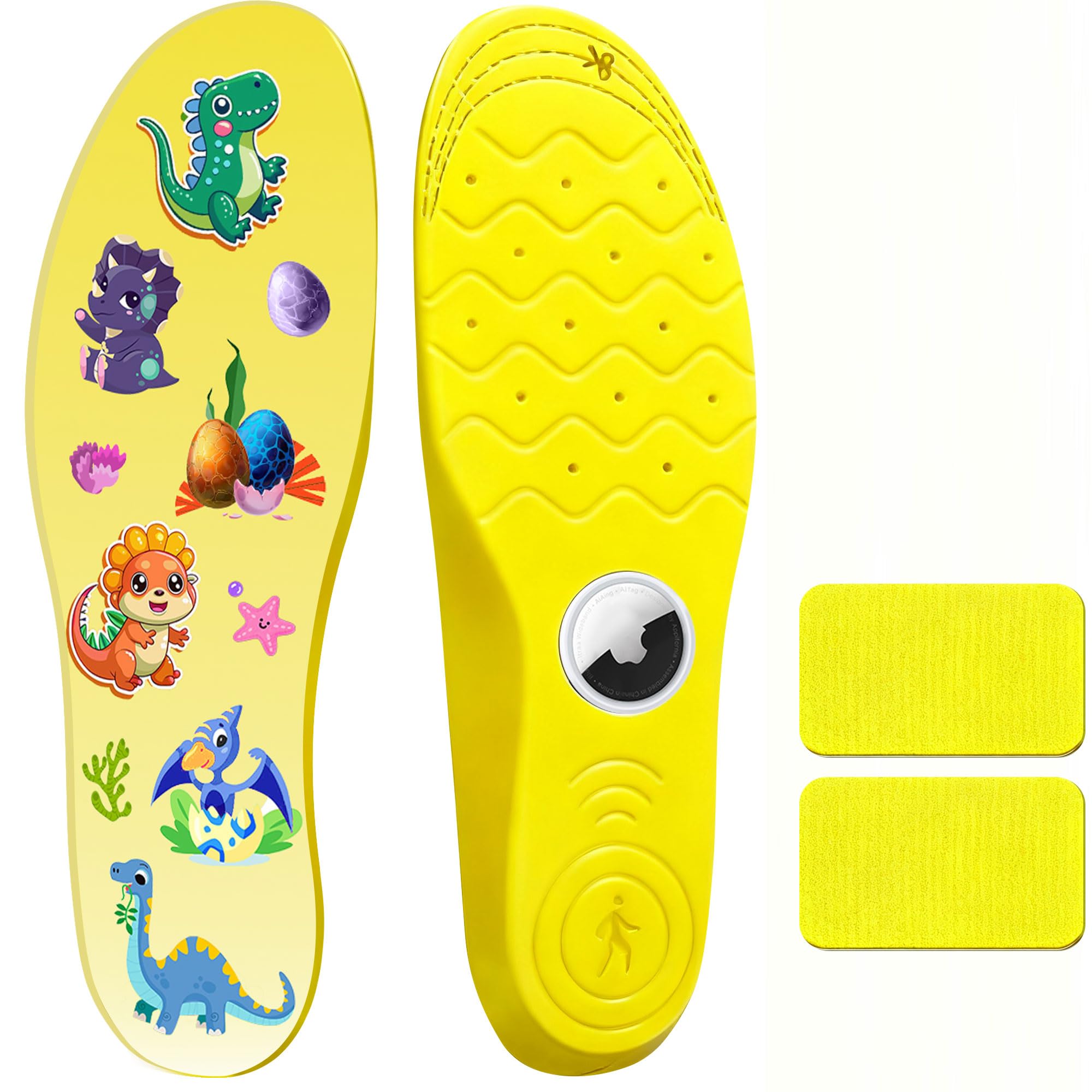 Photo 1 of ***PARTIAL SET (MISSING ONE) - PRICE ADJUSTED*** Vrebrey Breathable Insoles for Airtag – Kids Shoe Inserts with Hidden Tracker Pocket, Lightweight Cushion Support, Anti-Lost Case for Apple Airtag (Foot?4.7-5.3IN/Insole?5.3-5.91IN/5C-7C)