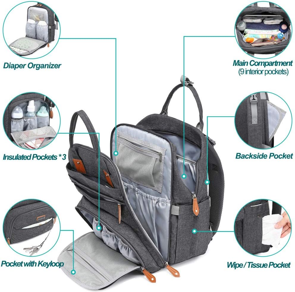 BabbleRoo Baby Changing Bag Backpack - Image 3