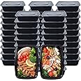 Meal Prep Containers, 50 Pack (750ML/ 26 OZ) Food Storage Containers with Lids, Disposable Bento Box Reusable Plastic Lunch B