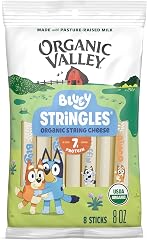 Organic Valley Stringles® Bluey Mozzarella String Cheese Stick — Organic, Pasture Raised, Non GMO — 8 Count (8 oz)