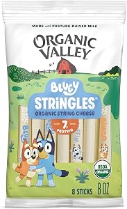 Organic Valley Stringles® Bluey Mozzarella String Cheese Stick — Organic, Pasture Raised, Non GMO — 8 Count (8 oz)
