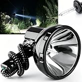 12v Spotlight for Boat, 220W HID Xenon Handheld Flashlight 5000 Lux Search Light, 1000M Long Range Beam, Battery Powered with Crocodile Clips, Heavy Duty Spotlight for Hunting, Fishing, Marine