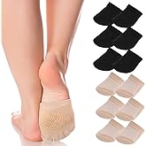 Gjinxi Women's Toe Socks for Mules, Half Socks for Women, Grip Socks No Show Liner Half Socks, Non Slip Hidden Toe Covers Socks Seamless Toe Socks Toe Toppers Liner, 6 Pairs