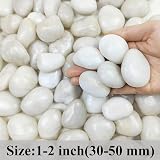FANTIAN White Decorative Pebbles 2 lbs 30-50 mm for Garden Pots Aquariums view 2