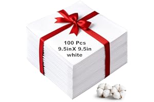 100 Pcs9.5x9.5 Inches Cotton Fabric Squares Precut Quilting Fabric Bundles White Cotton Fabrics Squares for DIY Beginners Sew