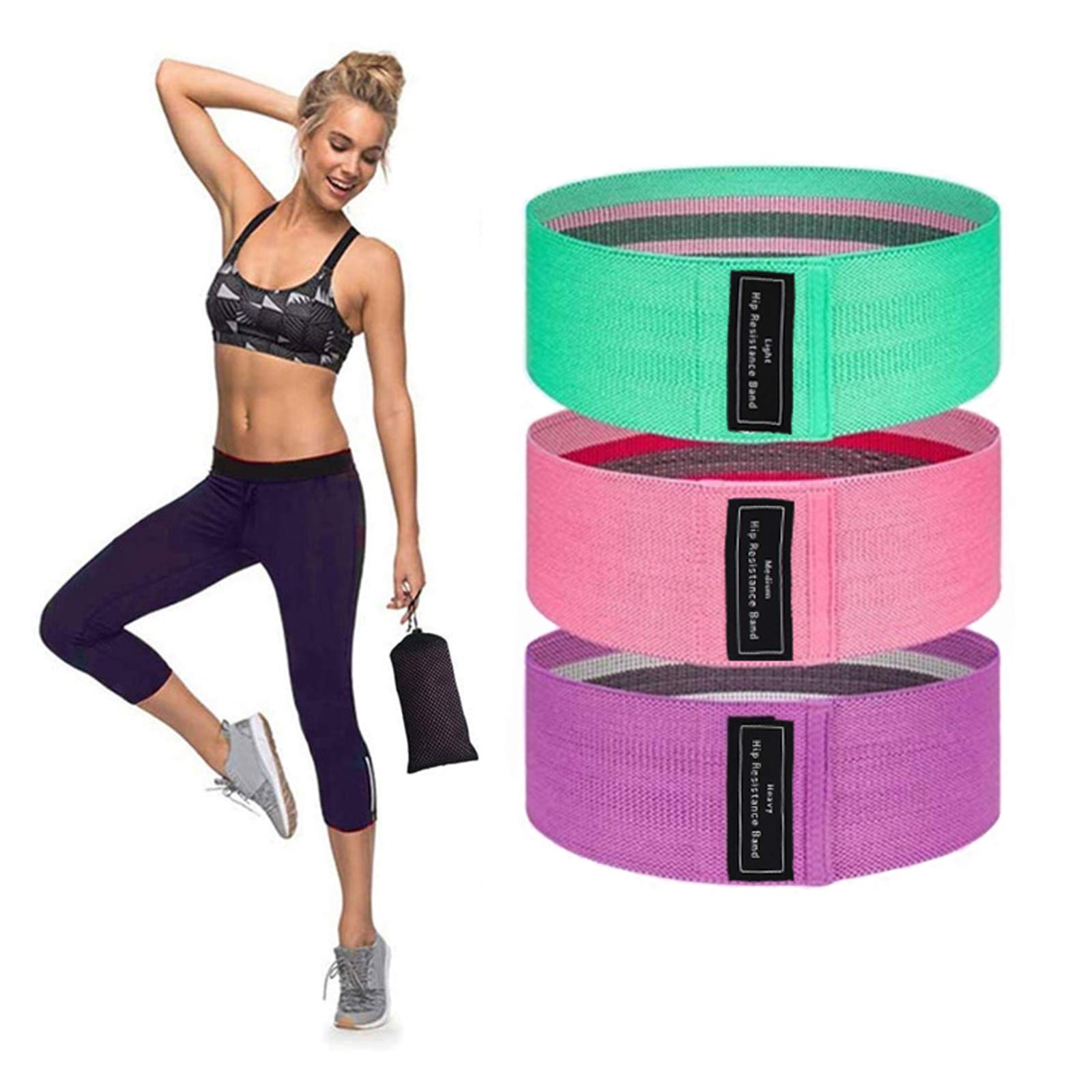 DOREEM Resistance Bands Set Women, Exercise Bands Workout Bands Loops Resistance Fitness for Women Booty Bands with 3 Resistance Level Yoga Working Out