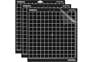 DOOHALO Cutting Mat for Cricut Explore Air2/One, Cricut Maker Smart Cutting Machine Expression 12 X 12 inch 3 Pack Replacement Adhesive Vinyl Mats Black Color Standard Grip Cutting (Black)