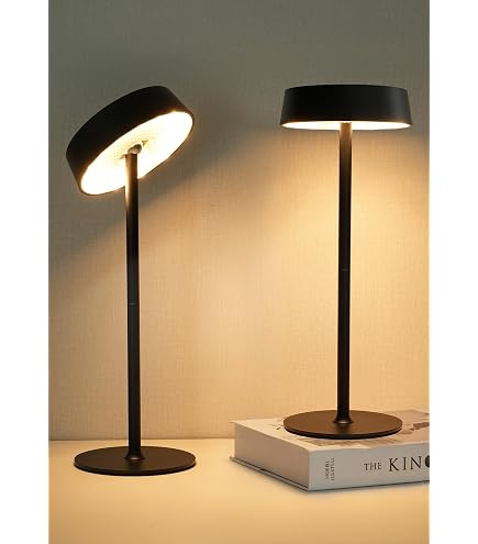 Lámpara De Mesa LED Inalámbrica Con Regulador De Brillo – 3 Niveles, Base De Mármol Y Batería Recargable