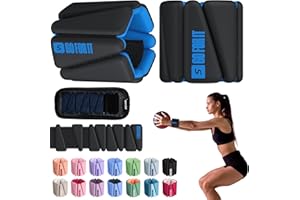 SPORTBIT Wrist and Ankle Weights for Women - Set of 2 (1lb Each) Wearable Ankle & Wrist Weights - Leg & Arm Bands, Silicone Weighted Bracelets for Workout, Walking, Running, Yoga, Pilates