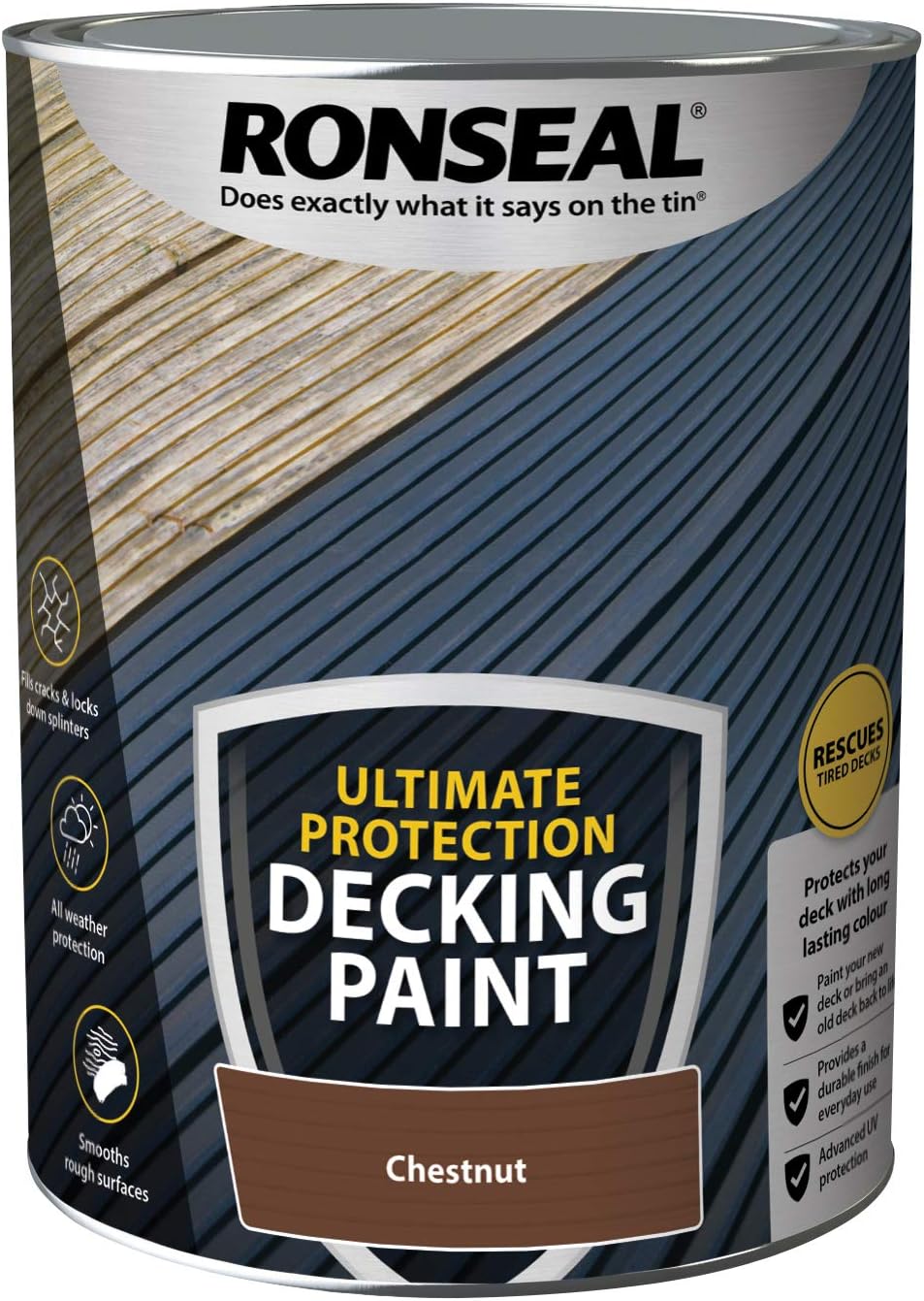 RONSEAL ULTIMATE DECKING PAINT CHESTNUT 5L, 5 l (Pack of 1)