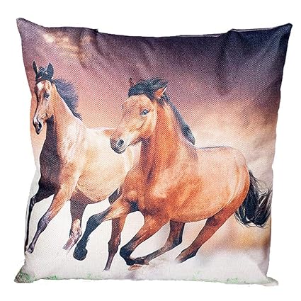 Amazon Com Tesdfk Decorative Pillows Horse Running Horses Pillow
