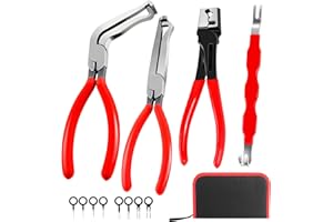 BCJCLTS 4 Pieces Electrical Disconnect Pliers for Cars, Electrical Connector Separator Tool and Automotive Electrical Connector Disconnect Pliers,Fuel Line Petrol Clip (Red 4 PCS)