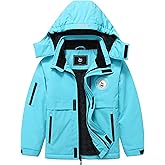 CICVSOC Girl's Ski Jacket Winter Outdoor Warm Snow Coat Kid's Snowboarding Windproof Jacket with Hood