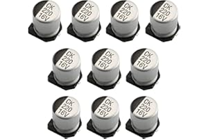 Tegg Capacitor 10PCS 220uF 16V 20% SMD Aluminium Electrolytic Capacitors for Arduino