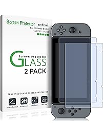 Nintendo Switch Screen Protector Glass, amFilm Nintendo Switch Tempered Glass Screen Protector for Nintendo Switch 2017 (2-Pack)