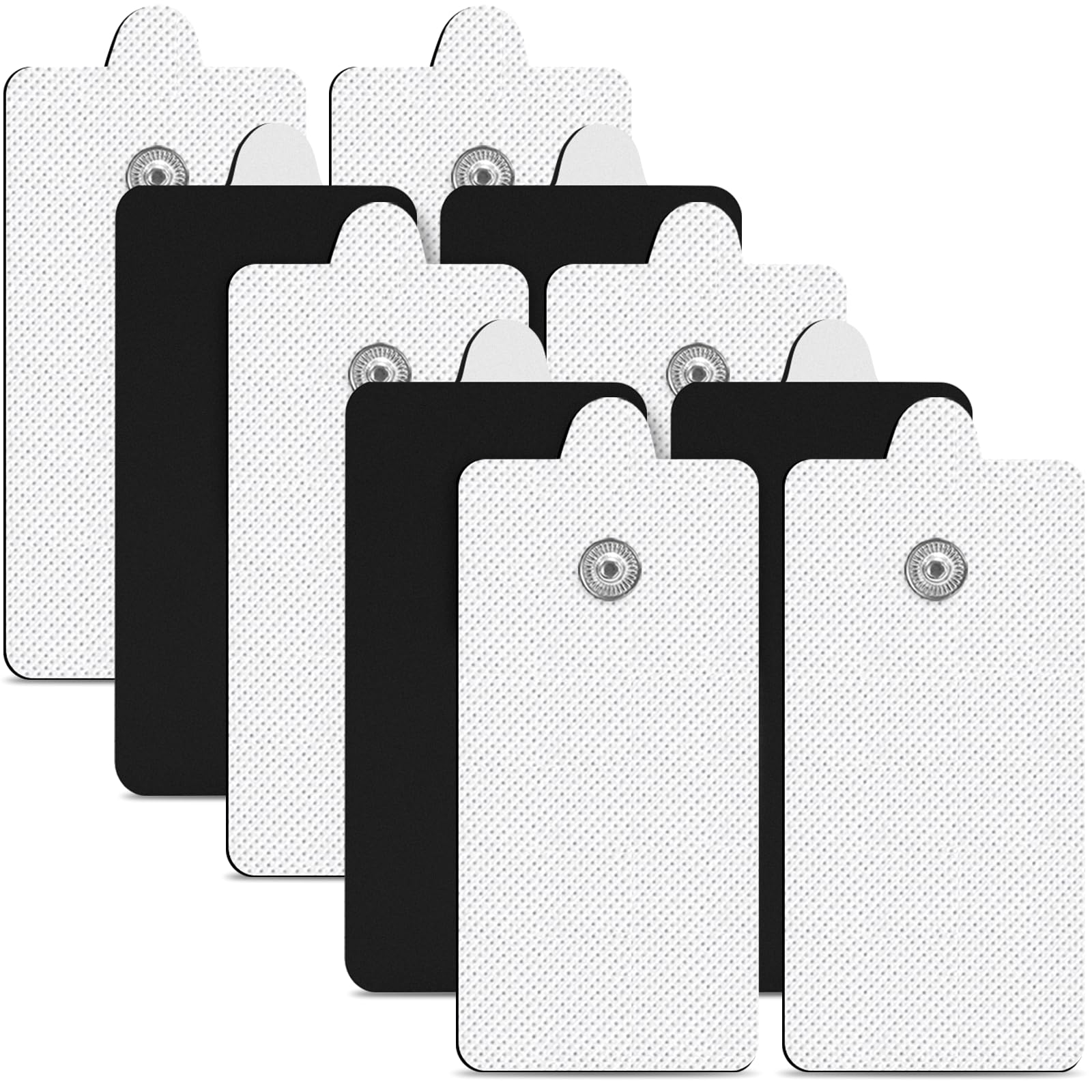 Photo 1 of 10-Pack TENS Unit Replacement Pads, Rectangular Snap TENS Electrode Pads with self-Adhesion for 50 Times, AVCOO Latex-Free 1.8"X3.8" TENS Pads Compatible with TENS EMS Devices Use 3.5mm Button Leads