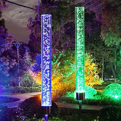 Amazon Com Nami Solar Pathway Lights 2pcs Bubble Tube Led Garden