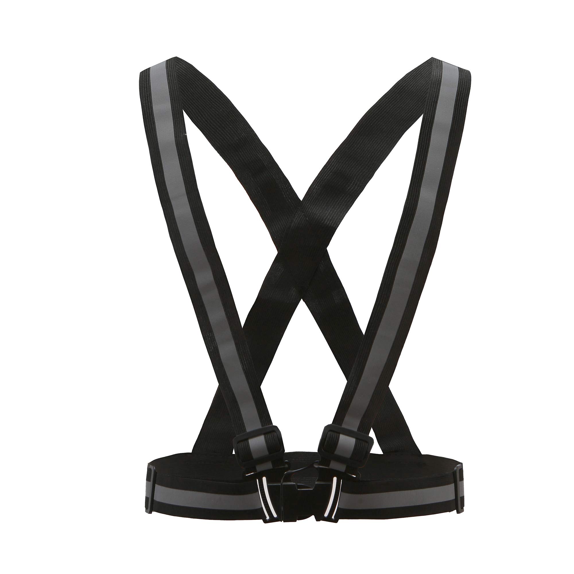 Multiple colors optional High Visibility hi vis Reflective running safety Vest (Black)