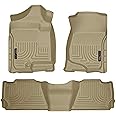 Husky Liners Weatherbeater Floor Mats | Fits 2007-2014 Cadillac Escalade, Chevrolet Tahoe & GMC Yukon | Front & 2nd Row, 3-pc Tan - 98253