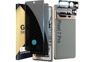 CWQZGUF [2+2 Pack] Pixel 7 Pro Privacy Screen Protector, 2 Pack Privacy Tempered Film with 2 Pack Camera Lens Tempered Glass, High Clarity, Bubble Free, Anti-Spy Protection for Google Pixel 7 Pro 5G