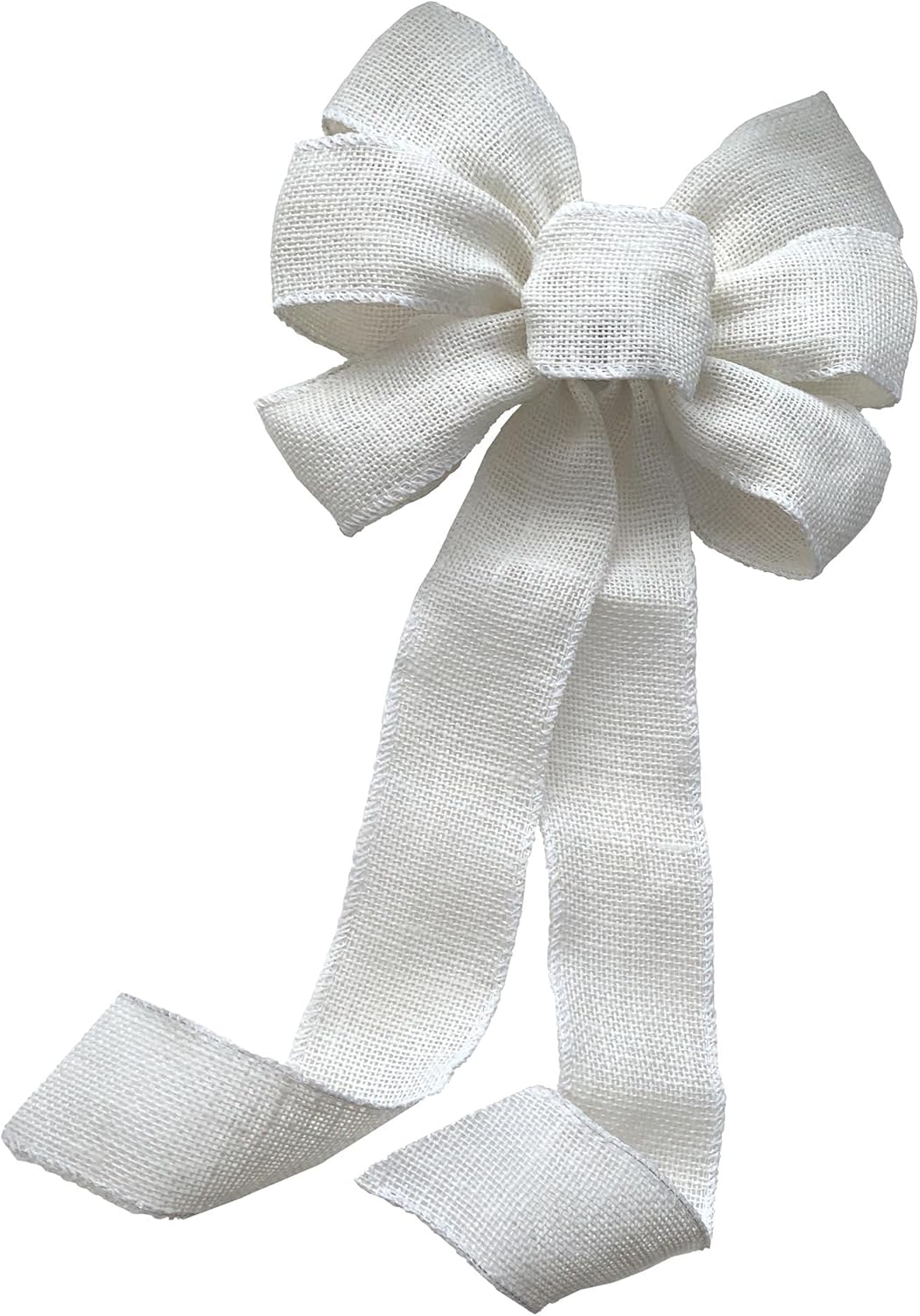 Bows & Ribbons - GiftWrap Etc. Off White Burlap Ribbon Wreath Bow - 10