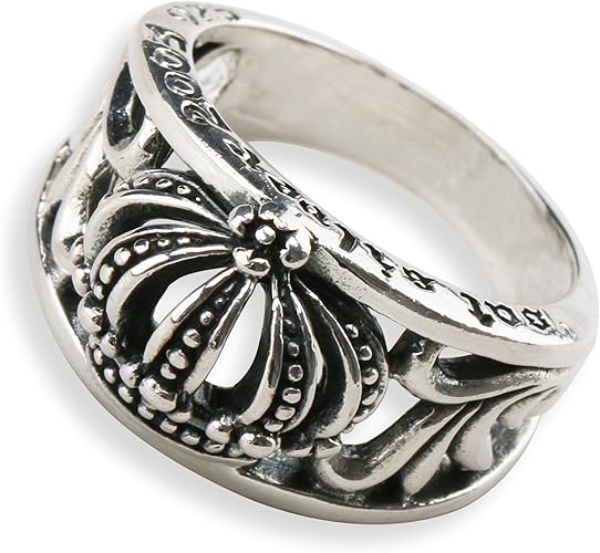 Amazon Silverkyasya シルバー925素材 クラウンリング 唐草 王冠 モチーフ クラシック メンズリング シルバー925 指輪 ゴシック リング 12 リング 通販