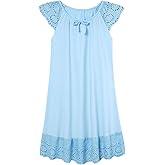 Vieille Girls Nightgowns Cute Princess Sleepwear Flutter Sleeve Pajamas Nightie Dress 5-12 Years