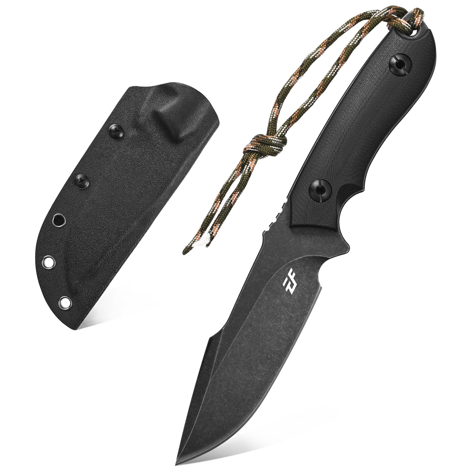 Photo 1 of Eafengrow EF130 Fixed Blade Knife, DC53 Steel Blade,G10 Handle Full Tang Portable EDC Fixed Knifes Straight Knife for Working Camping Hunting Field Adventure(Black)