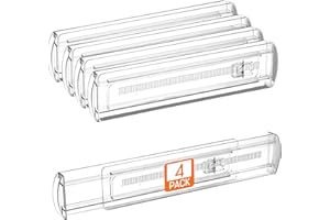 COKIHOM 4 Pack Drawer Dividers for Clothes, 2.3" High 13"-21" Adjustable Drawer Dividers Expandable Dresser Drawer Organizer, Clear Drawer Separators for Clothes, Underwear, Cosmetic, Kitchen Utensils Storage